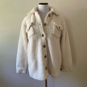 1 State White Teddy jacket/shacket
